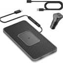 Wireless Charger Car Charging pad 15W Wireless Phone Charger Fast Non Slip Cell Phone Cordless Charging mat Compatible with iPhone 11/12/12/14/15 Galaxy S21/S22/S23/24 NOTE10(C1Pro 30cm Cable)