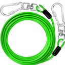 jenico Dog Tie Out Cable: 10 ft Dog Lead for Yard - Heavy Duty Chain Leash Outside for Small Large Dogs Up to 500 lbs - Outdoor Dog Runner Tether