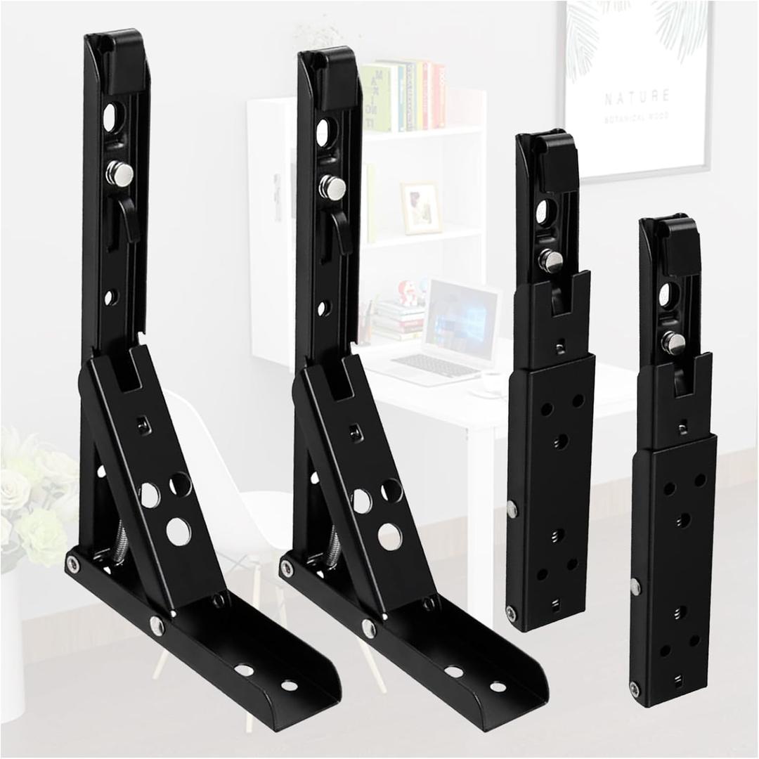 Locking Hinges 90 Degree,8 in Folding Shelf Brackets Hinges 4 Pcs,90 Degree Self-Locking Folding Hinge,Save Space Drop Leaf Table Hinge,Suitable for Living Room,Study,Store,RV,etc
