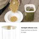 Square Pantry Glass Jars with Clear Airtight Lids Kitchen Canisters Sets for Flour, Sugar Refrigerator Safe, 40oz