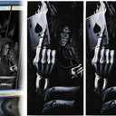 JSCARLIFE Skull Car B-Pillar Sticker, HD Printed PVC Waterproof Car Decals, Car Stickers Vinyl Self-Adhesive Side Strip Decal Cool Stickers (Skull Style 2)