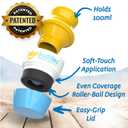Solar Buddies Sunscreen Applicator - Single Blue - Refillable Roll on Sponge Sunscreen, Suncream & Lotion Applicator For Kids, Adults & Families - Holds 3.4fl oz, Perfect Size for Travel