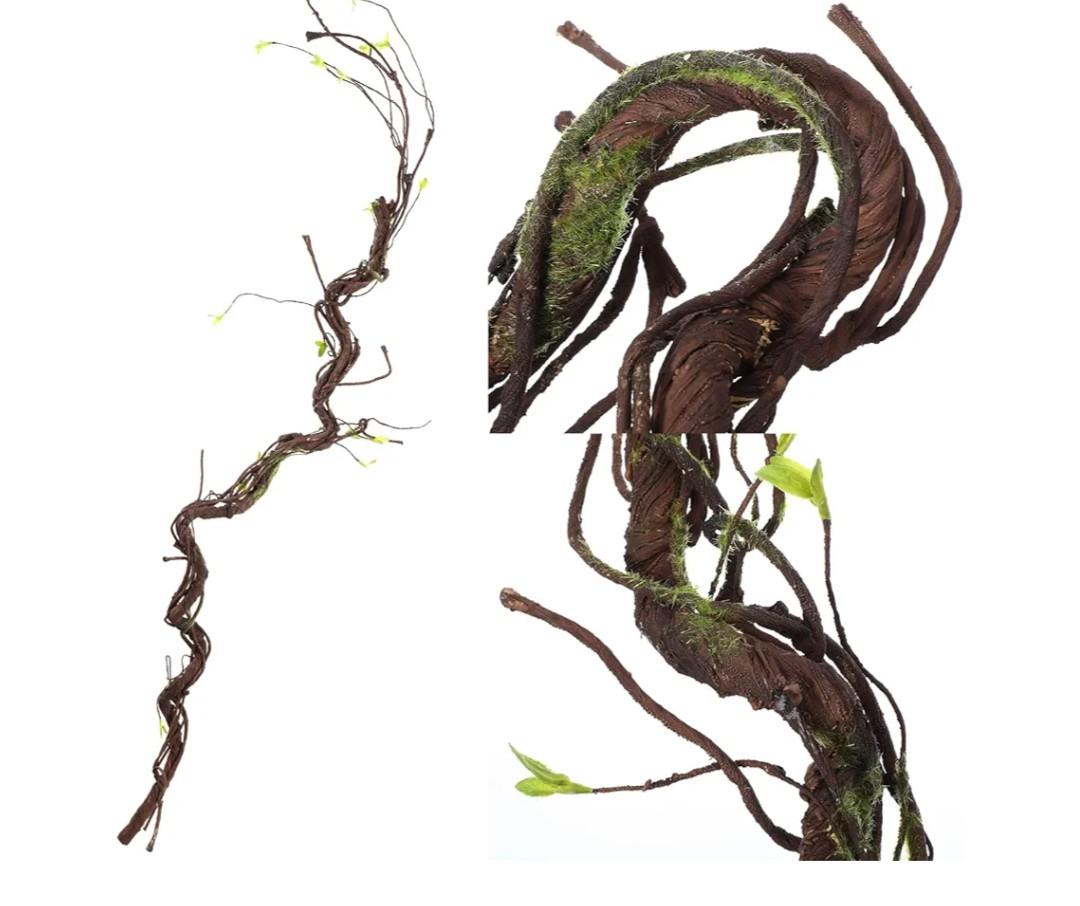 Giegxin 1 Pcs Bendable Wall Hanging Tree Branches Artificial Tree Twigs Fake Plants Trunk Garland with Green Leaves for 3D Indoor Outdoor Wedding Garden Home Christmas Decor