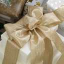 AIMUDI Gold Christmas Ribbon 2.5" Champagne Wired Ribbon Christmas Ribbon Wired Gold Glitter Ribbon for Christmas Tree Wreaths Gift Wrapping Tree Topper Bows Wedding Holiday Home Decor - 50 Yards