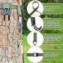 Tree Stand Strap Bow Hanger with Metal Hooks, Tactical Keychain Clip and Storage Bag, High Loading Capacity, Saddle Hunting Accessories, Gear Hanger for Hunting, Hiking, Camping