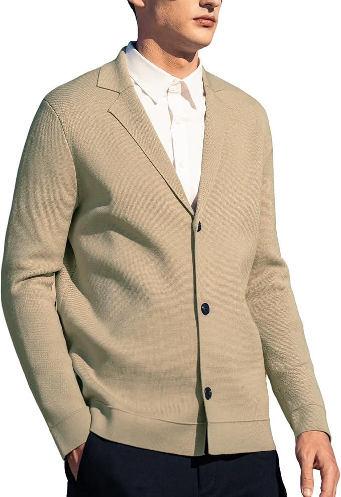 New Sweater V-Neck Solid Color Cardigan Sweater Men's Lazy Style Jacket Clip, Size XL