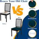Dining Chair Seat Covers, Washable Dining Room Chair Seat Covers Set of 6, Removable Kitchen Seat Covers Chair Covers for Dining Chairs, Teal