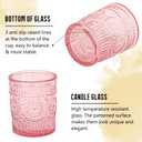 24 Pcs Pink Glass Votive Candle Holders, Tealight Candle Holders for Table Centerpieces, Vintage Candle Holder Bulk, Boho Wedding, Valentine's Day Table Decor (Pink)