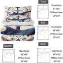 Whale Comforter Bedding Set with 2 Pillowcase King Size Ocean Comforter Set for Kids Boys Girls Bedroom Decor