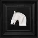 FOLKOR LIFE Black and White Framed Wall Art Sculpture for Home Vintage Decor, Horse Head Wall Decor Statue, Hanging Wall Plaque for Modern Farmhouse Living Room, Bedroom Decoration