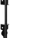 HILLMASTER 18" Heavy Duty Cane Bolt Gate Drop Rod for Wood Fence, Steel Drop Bolts Cane Bolt Hardware for Wooden Gater and Holding Doors, Black Finish