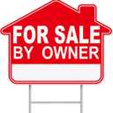For Sale By Owner Yard Sign, 1-Pack 17"x13" Double-Sided Signs, Corrugated Plastic, H-Metal Stake, Home for Sale Sign, Estate Sale Signs, Yard Sale Signs With Stakes, House for Sale