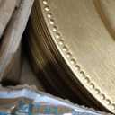 MAONAME 50 PCS Foil Gold Charger Plates Bulk, 13 Inch Beaded Plate Chargers for Dinner Plate, Plastic Round Chargers for Table Setting, Wedding