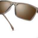 KastKing FlatRock Polarized Sport Sunglasses for Men and Women, Ideal for Driving Fishing Cycling Running, UV Protection (Frame: Gray Crystal /Lens: Brown)