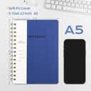 Spiral Notebook-5.75" x 8.125" College Ruled Journal with Inner Pockets and 160 Pages,PU Leather Cover Business Journal, Twin-Wire Binding Notebook Perfect for Office & Home School Supplies 6 pack Navy Blue