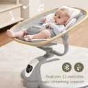 Angelbliss Baby Swing with Cry Detection, Electric Swing - Side-to-Side & 180 Rotation, for Infants & Toddlers (Grey) with 5 Speeds