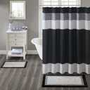 Madison Park Amherst Bathroom Rugs Room Dcor 100% Cotton Tufted Ultra Soft Non-Slip, Absorbent Quick Dry Bathtub Mats, 27x45, Black