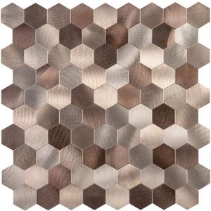 Metal Tile Backsplash with Retro Look - (Hexagon Copper Brown 10Pack Metallic Peel and Stick, DIY Wall Modelling - Luxury Style, Affordable for Kitchen, Bathroom, Stairway, Mirrors