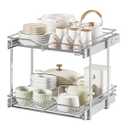 DINDON Pull Out Cabinet Organizer (22-1/ 2" W x 21-1/ 2"D), Cabinet Pull Out Shelves, 2 Tier Pull Out Drawers for Kitchen Cabinets, Wire Basket Slide Out Shelf, Pot and Pan Organizer