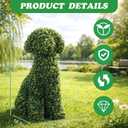 XunYee 2 Pcs 24 Inches Large Artificial Topiary Dog Moss Decoration, Green Flocking Dog Sculpture Artificial Greenery Boxwood Decor Green Puppy Topiary Garden Statue for Outdoor Indoor Decor