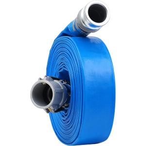 3" x 50ft PVC Lay Flat Discharge Hose With Aluminum Camlock C & E Fittings, Cam Lock Fitting, Heavy Duty Reinforced Pump Backwash Hose Assembly