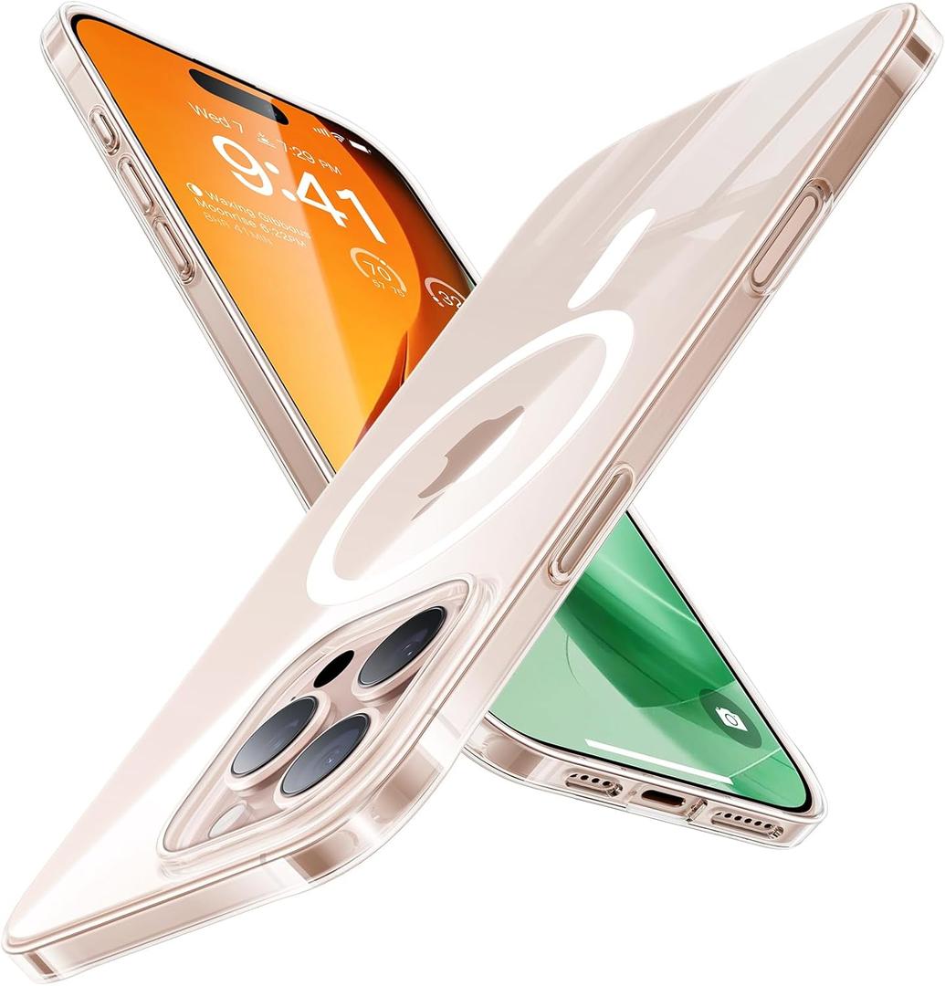 TORRAS Magnetic Slim Fit for iPhone 16 Pro Case 6.3 inch, Ultra Thin 16 Pro Case Compatible with MagSafe, Lightweight Matte Anti Scratch Hard PC Cover Phone Case for iPhone 16 Pro Origin Fit, Clear