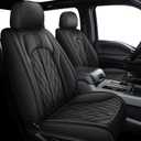 TTX LIGHTING Seat Covers Fit for 2009-2025 Ford F150 and 2017-2025 F250 F350 F450 Perforated Leather Truck 5 Seat Covers Full Set (Black)