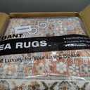 zesthome 8x10 Area Rugs for Living Room,Non-Slip Backing Washable Rugs,Vintage Large Area Rug，Stain Resistant Home Decor Rug (Orange,8'x10')