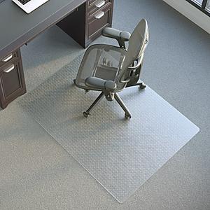 Office Chair Mat for Carpet, 4ft Clear Computer Desk Chair Mat for Low Carpeted Floors, Thick and Sturdy Carpet Protector, Easy Glide and Flat Without Curling