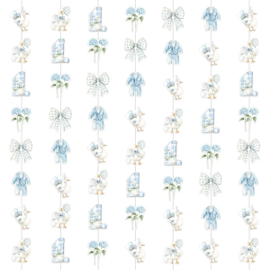 Soulchen 16 Pcs One Silly Goose Birthday Decorations Boys Blue Gingham Paper Rectangular Banner Garland Streamers Funny Duck Birthday Goose Party Supplies, 78.74 Inch