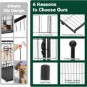 IDEALHOUSE Dog Playpen – 48" h 8-Panel Heavy Duty Metal Pet Exercise Pen for Indoor/Outdoor Use, Wide Door with Low Threshold, Portable Puppy Enclosure for RV, Camping, Garden, Yard