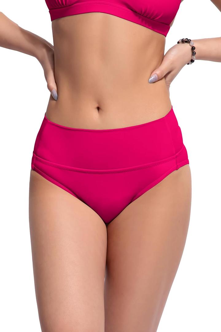 Beautikini Period Swimwear Bikini Menstrual Swim Bottoms Leakproof Bathing Suits for Teens Girl (Medium, Raspberry Smoothie)