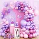 150pcs Purple Pink Balloon Arch Kit Party Decorations 18 12 10 5In Different Size Color Latex Confetti Balloons for Girl Women Birthday Bridal Baby Shower Wedding Party Decor