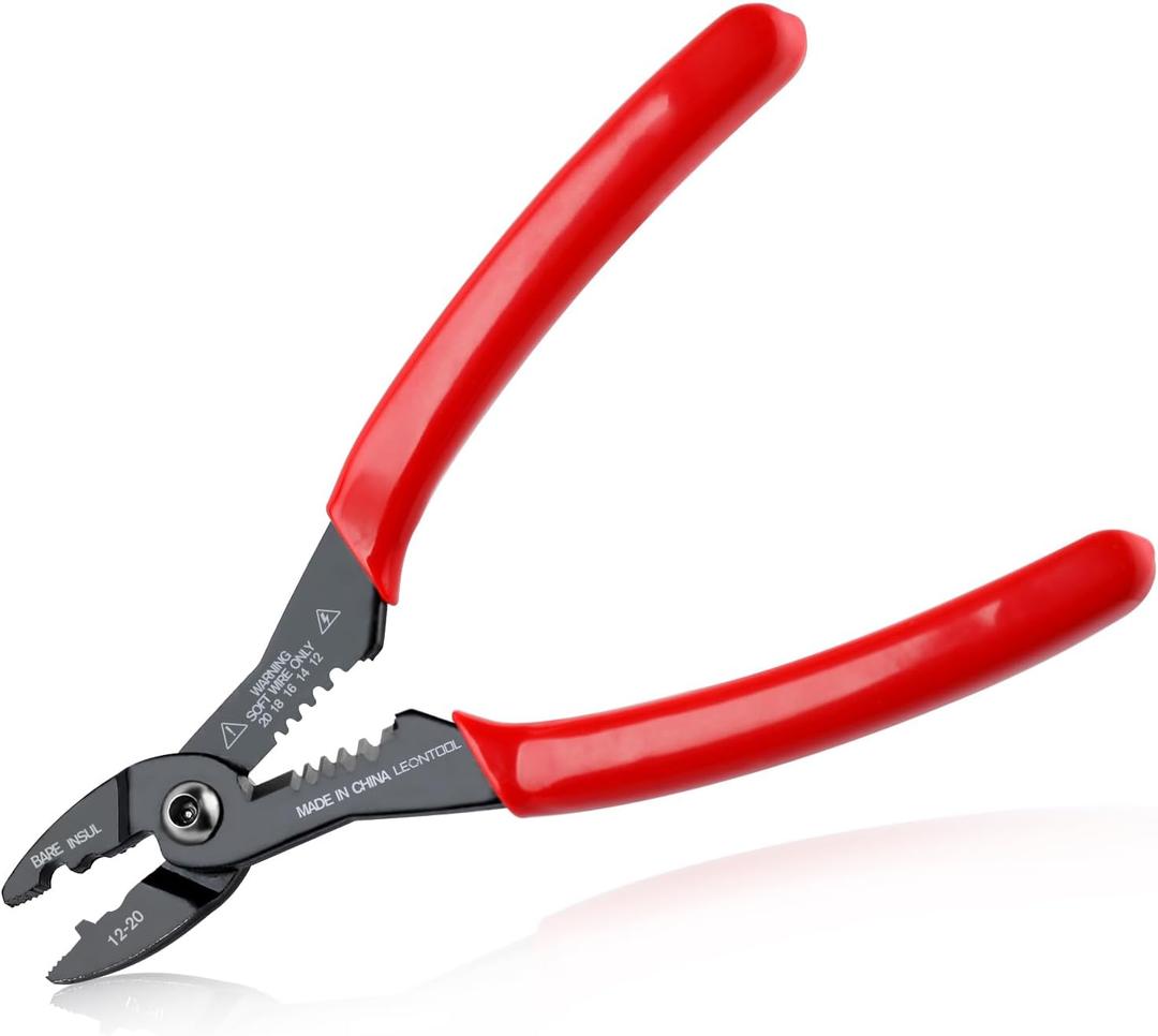 4-in-1 Multi Purpose Electricians Pliers with Wire Cutter, Crimper, Gripper, Stripper| 7" Compact Wire Stripper| Professional Wire Crimping Tool for 12-20 AWG Insulated & Non-Insulated Wires