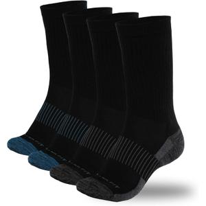 Copper Fit Unisex Crew Length Sport Socks, 2 Pair (Small-Medium, Black)