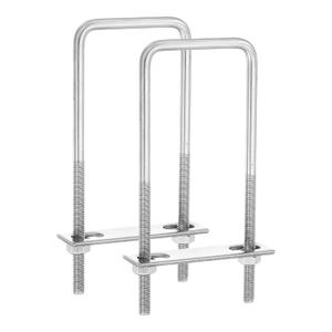 uxcell 2Sets 304 Stainless Steel Square U-Bolts, 2.44" (62mm) Inner Width 6.3" (160mm) Length M8 with Nuts, Frame Plate, Gasket for Automobiles Trailer, Ski Boat, Fishing Boat, Pipelines