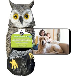 Indoor Camera Owl, Home Security Camera Owl with Rotatable Head, Night Vision, 2-Way Audio, Works with Phone, Decoration for Home
