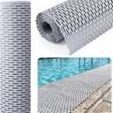 Nuanchu 1 x 10 ft Drainage Pool Mats Non Slip Swimming Pool Floor Mat PVC Outdoor Indoor Doormat with Holes for Bathroom Garage Basement Backyard Patio Restaurant Kitchen Commercial Bars, Gray