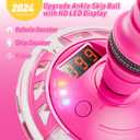 Flooyes Skip Ball for Kids, Ankle Skip Ball Toy with Counter, Timer and Cal Calculator, Girl Birthday Gifts for Age 6 7 8 9 10+, Rechargeable Colorful Flash Wheel Skip Ball for Girls