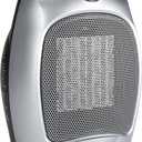 Basics Ceramic Space Heater, Portable Indoor Heating Solution, With Overheat and TipOver Protection, Thermostat, NonOscillating, 1500W, Fast Heating, 7.52"D x 6.34"W x 9.45"H, Silver