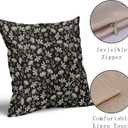 Vintage Flower Pillow Covers 18x18 Set of 2 Rustic Cute Small Floral Black Brown Old Style Decorative Throw Pillows Outdoor PillowCase Farmhouse Linen Cushion Case Decor for Home Sofa Couch Bed