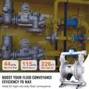 VEVOR Air Operated Double Diaphragm Pump, 44GPM, Max 115PSI Air Waste Oil Pneumatic Transfer Pump with 2 Extra Diaphragms, 1-1/2 inch Inlet & Outlet Aluminum Alloy Diaphragm Pump for Diesel Grease Oil