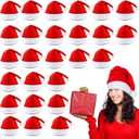 24PACK Non-Woven Cloth Santa Hat Christmas Caps for for Adults and Children Christmas Red