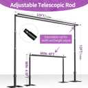 12x10ft Double Crossbar Pipe and Drape Stand Kit, Heavy Duty Backdrop Stand Adjustable, Sturdy Metal Back Drop Decoration Frame with Flat Base for Parties, Wedding,Trade Shows, Photo Shoot - Black