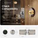 Leydebong 4-in-1 Smart Door Lock with Fingerprint and Keypad - Keyless Entry Electronic Lock with App and Mechanical Key - Easy Installation Smart Door Knob for Home Office Bedroom & Apartment