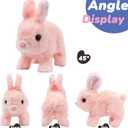 Hopearl Hopping Rabbit Interactive Electronic Pet Plush Bunny Toy with Sounds and Movements Animated Walking Wiggle Ears Twitch Nose Gift for Toddlers Birthday, Pink, 7''