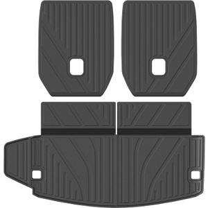 powoq 6 Seats Cargo Mat Compatible with 2016-2026 Dodge Durango Trunk Mat 2nd Row Backrest Liner TPE Cargo Trunk Liner Replacement for 2016-2026 Dodge Durango Accessories