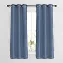 NICETOWN Bedroom Blackout Curtains and Drapes 54 inch Long - Window Treatment Thermal Insulated Solid Grommet Light Blocking for Night Shift (Stone Blue, W37 x L54, 2 Panels)
