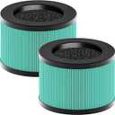 MK01 & MK06 True HEPA Filter Replacement Compatible with Aroeve MK01, MK06, ToLife TZ-K1 and Kloudi DH-JH01 Air Purifier, Pet Dander Version, Green, 2 Pack