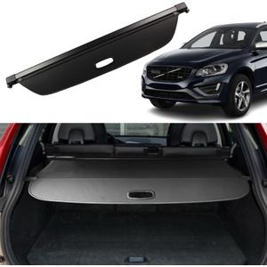 Cargo Cover for Volvo XC60 2010 2011 2012 2013 2014 2015 2016 2017 Rear Trunk Cover Fit Trunk Security Cover Shielding Shade Car Accessory Black